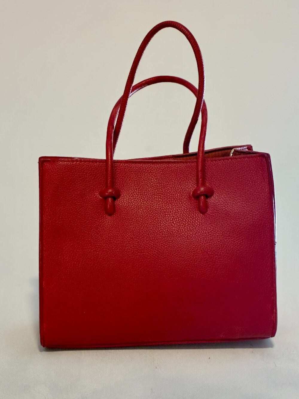 by Anthropologie Red Pebbled Vegan Leather Mini Knotted Tote Crossbody